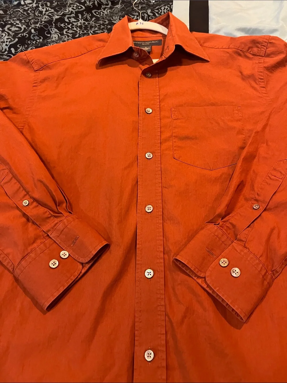 Banana Republic Orange Long-Sleeve Button-Up Dress Shirt
